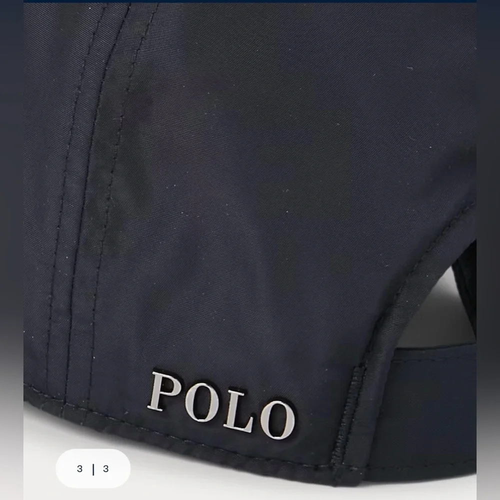 Polo Ralph Lauren black pony plaque cap baseball hat adjustable gunmetal silver - Picture 7 of 12